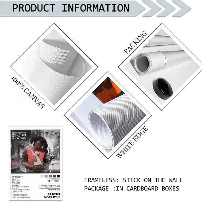 Pop Rap L_LUCKI Album HD lin toile affiche mur Art imprime pour salon chambre bureau décoration de la maison cadeau