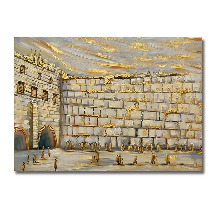 Peinture à l'huile juive abstraite moderne faite à la main