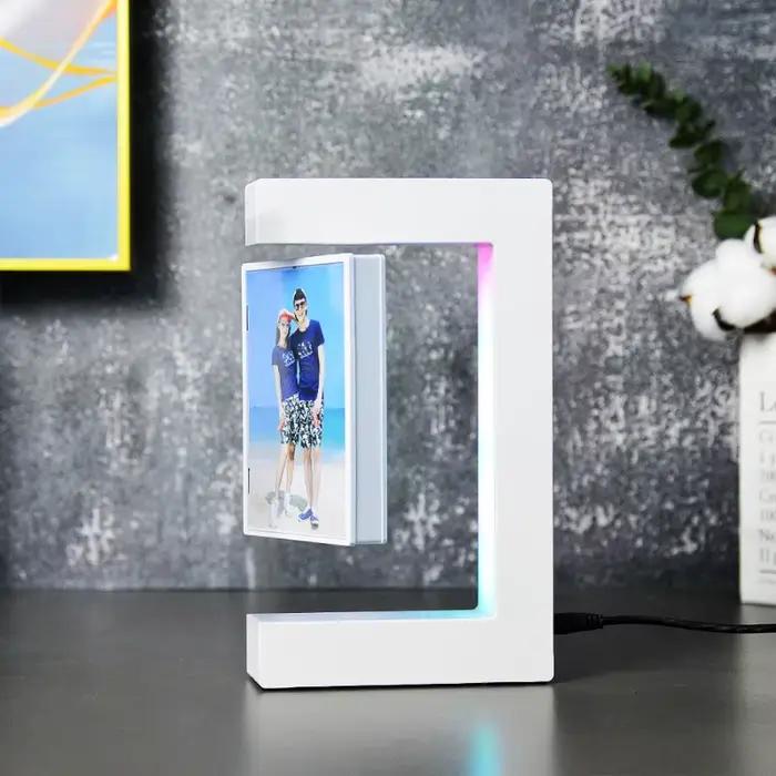 Cadre photo flottant, support d'image rotatif à 360°