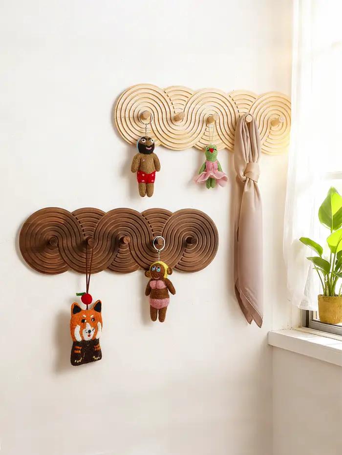 Crochets muraux en bois style Boho