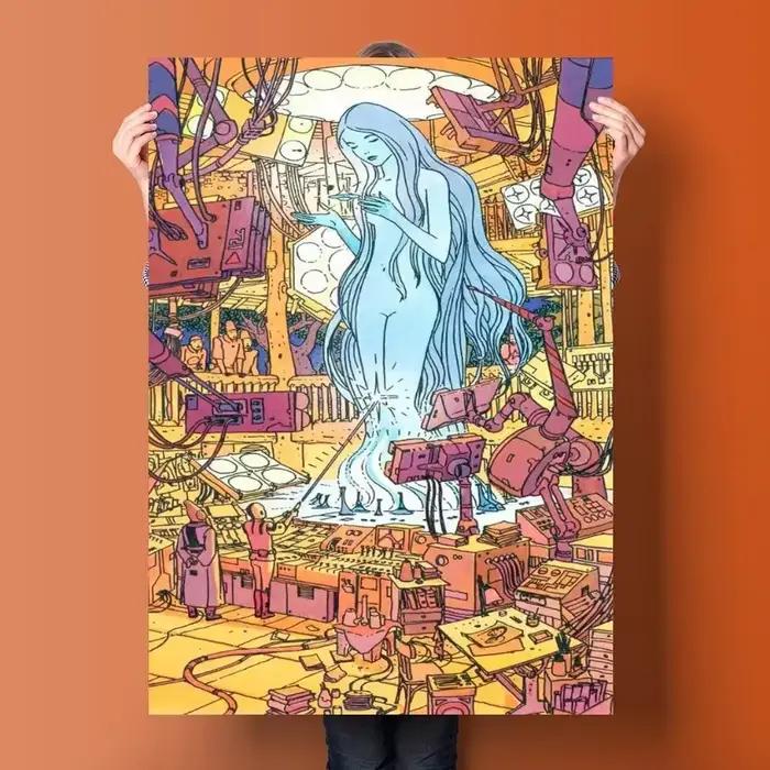 Peinture sur toile de jeu vidéo Moebius Cartoonist Anime