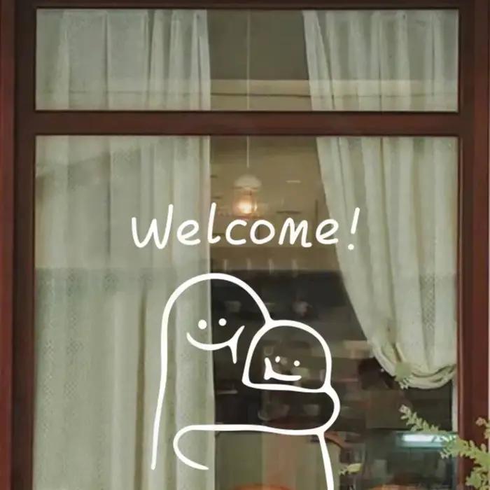 Autocollant de bienvenue simple INS pour porte