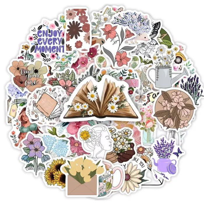 Jolis autocollants à motifs floraux