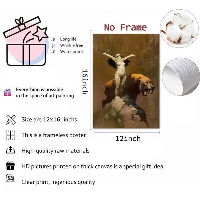 Cool f-frank f-frazetta Art peinture calligraphie HD toile affiche sans plis étanche tous les espaces décoration murale