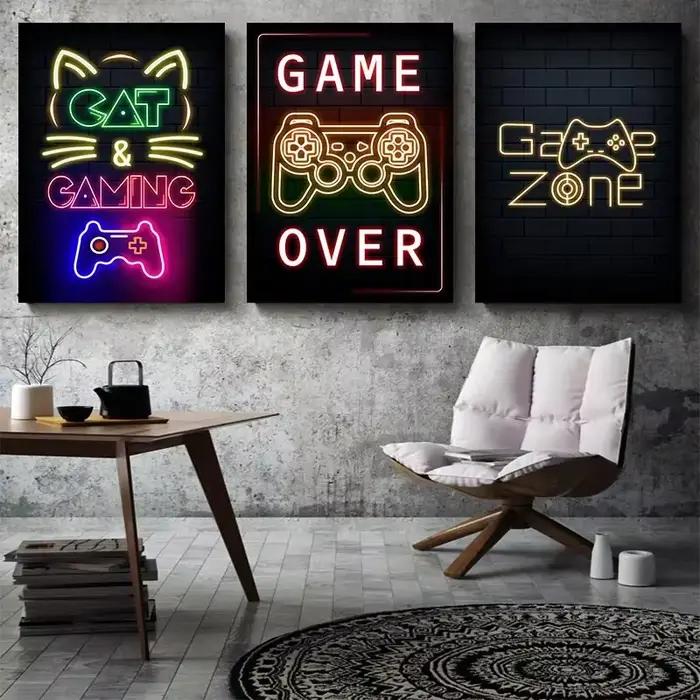 Affiches de décoration de salle de jeu