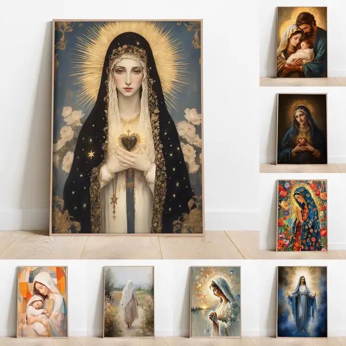 Affiche d'art mural imprimée de la vierge marie