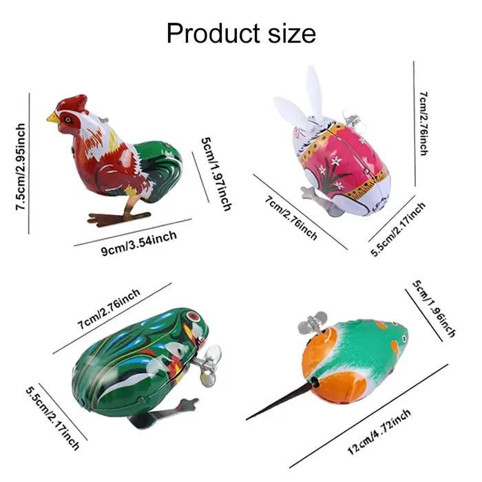 Métal liquidation horloge fer grenouille lapin coq jouets de fête accessoires de loisirs dessin animé mignon Design Festival rassemblement cadeaux pour les invités TMZ