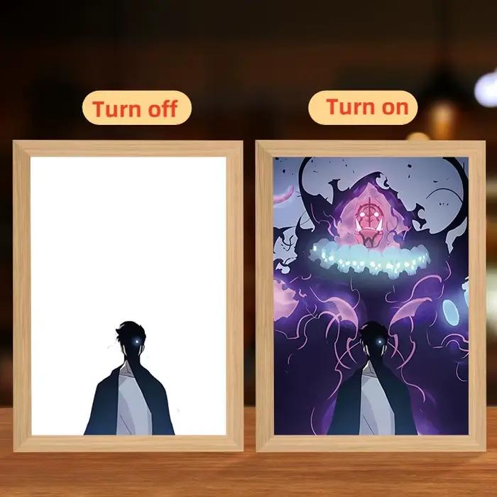 Anime Solo nivellement Seong Jin Woo lumière LED peinture cadre de dessin