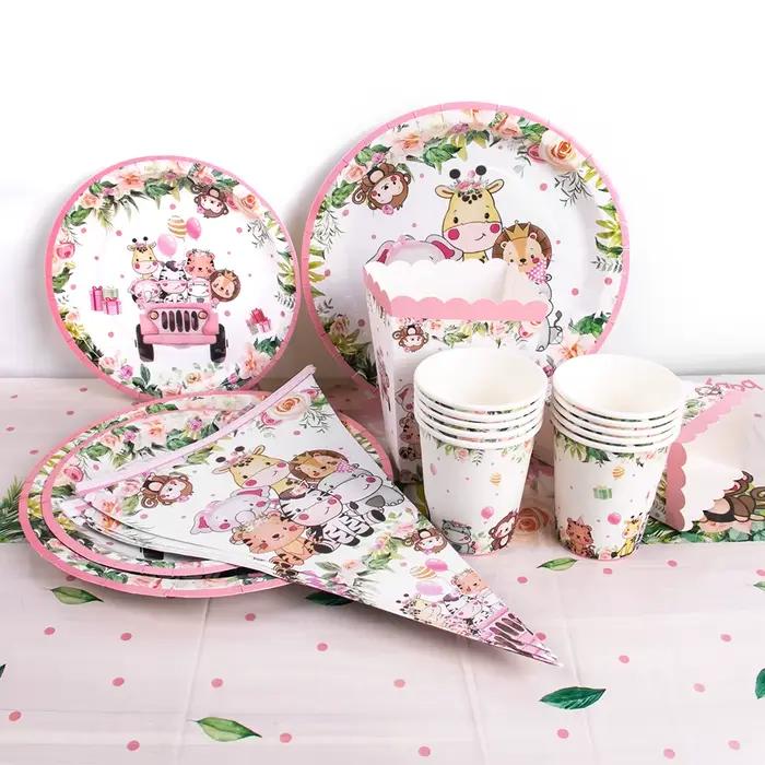 Vaisselle jetable pour fête Safari dans la Jungle