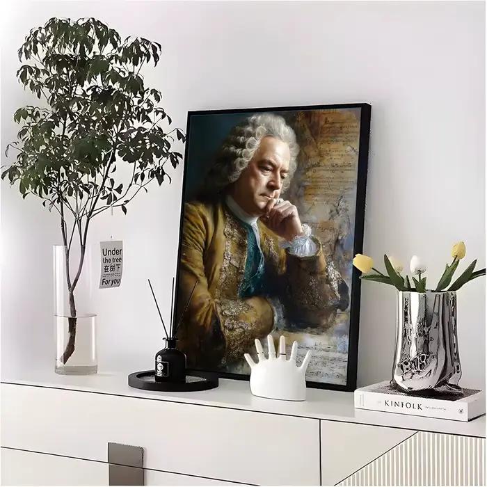Affiche de compositeur baroque Johann Sebastian Bach, de qualité supérieure, pour la maison, la salle, le Bar, le café, décoration murale, article cadeau