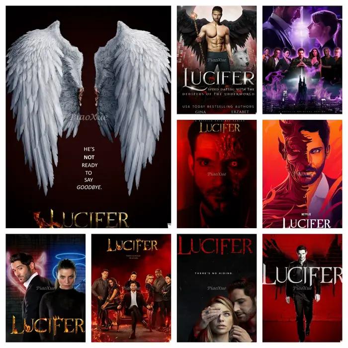 Lucifer série TV classique 5D bricolage diamant peinture affiche Stickers muraux salon décor photo