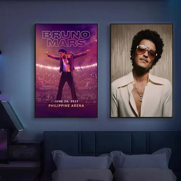 B-Bruno Mars Singer affiche polyvalente HD étanche mur Art auto-adhésif décor pour n'importe quel espace cadeau idéal