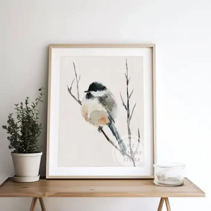 Affiche et impression d'oiseaux Chickadee C.Interconnexion
