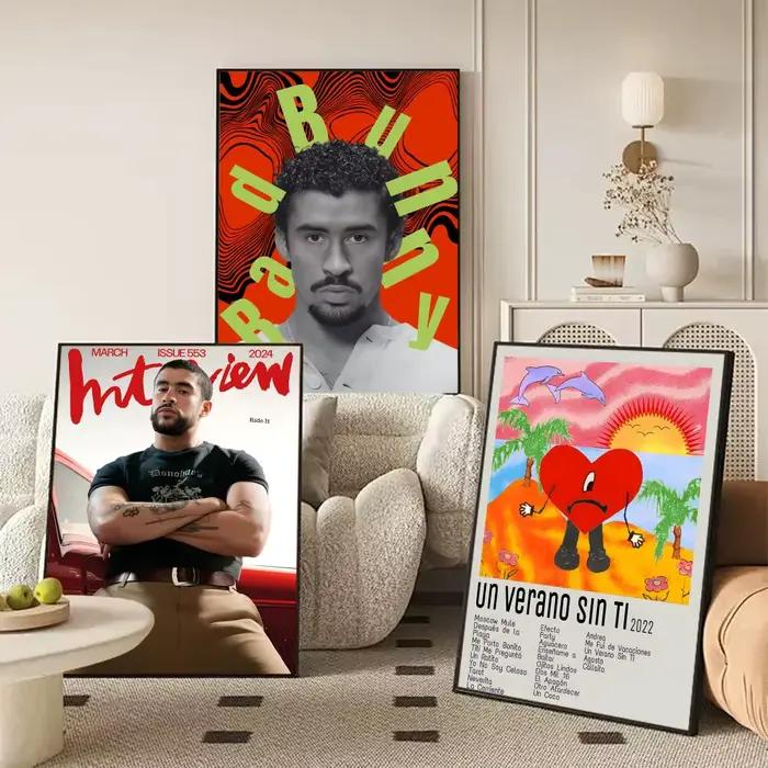 Chanteur b-bad b-lapin peinture calligraphie sans cadre toile affiche Art mural parfait pour couloir décoration de la maison cadeaux de vacances