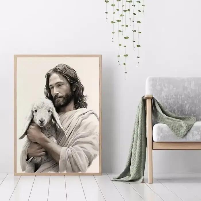 Affiche d'art de jésus marche sur l'eau