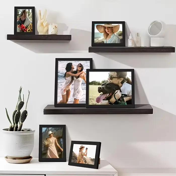 Cadres photo en bois noir A4 pour mur