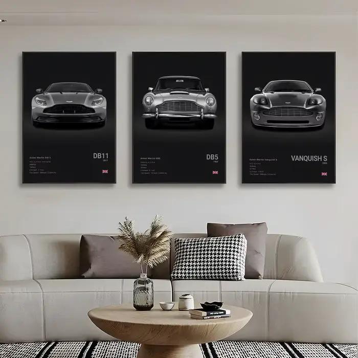 Affiche murale de voiture de sport de luxe britannique A-Aston M-Martin