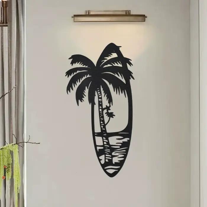 Décor artistique mural en métal noir