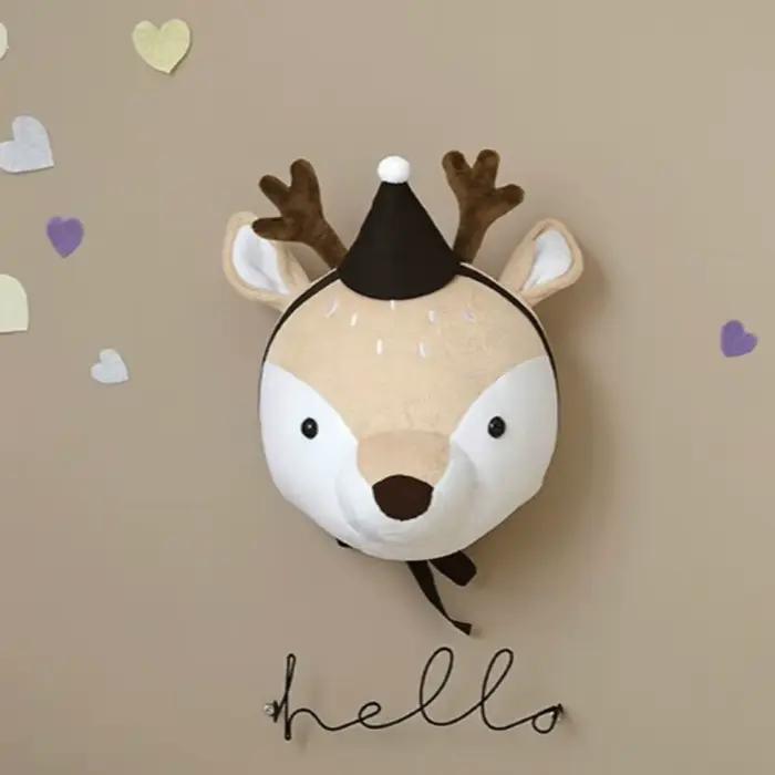 Éléphant licorne ours 3D tête d'animal tenture murale enfants chambre d'enfants décoration