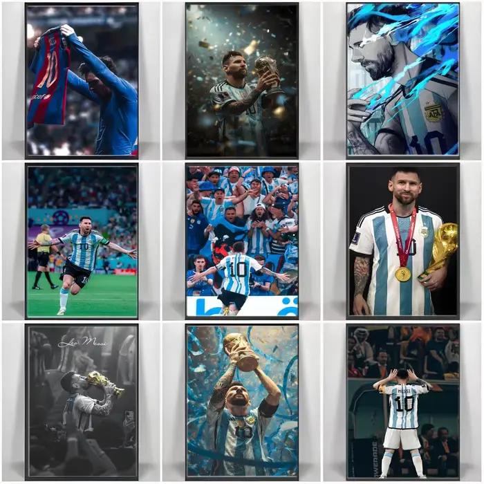 Affiche autocollante de la star du football L-Lionel M-Messi