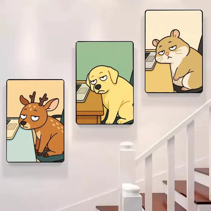 Tableau Mural Décoratif sur Toile : Animaux au Travail