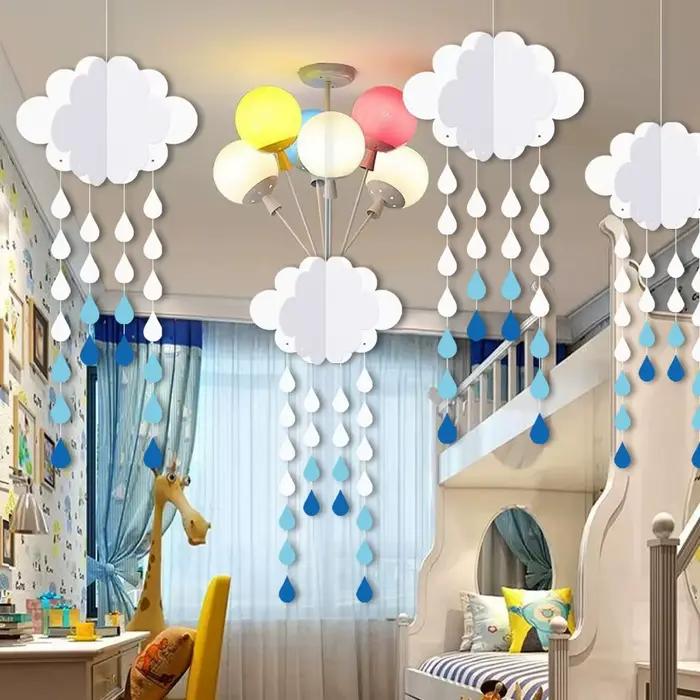 Décorations de pluie de nuages pour plafond, 3 pièces, fausses nuages artificiels, accessoires pour spectacle sur scène de mariage, décor de fête, décoration de chambre d'enfants