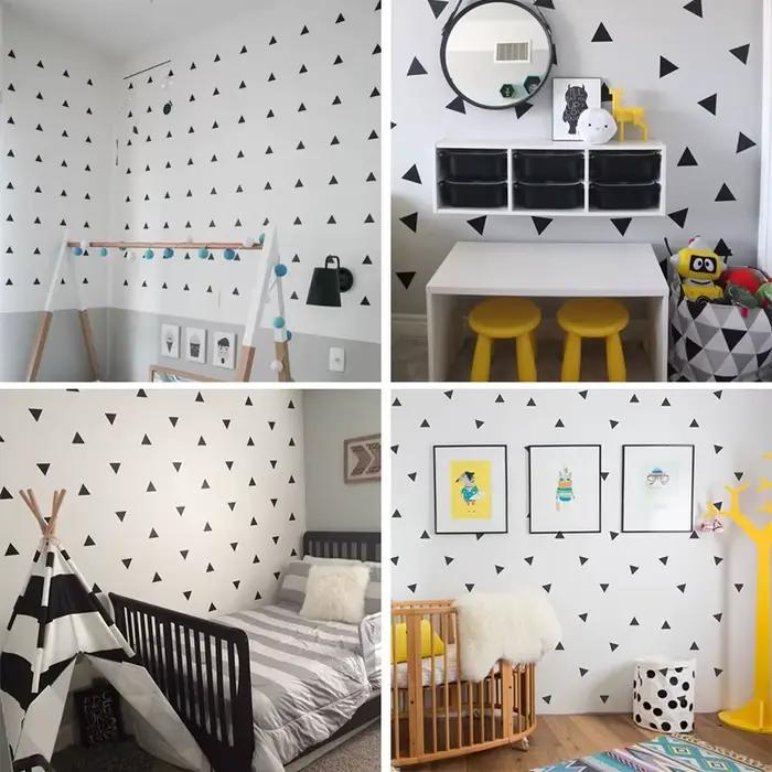 Petit triangle stickers muraux pour enfants chambres Monochrome/multicolore decoration chambre autocollant mural