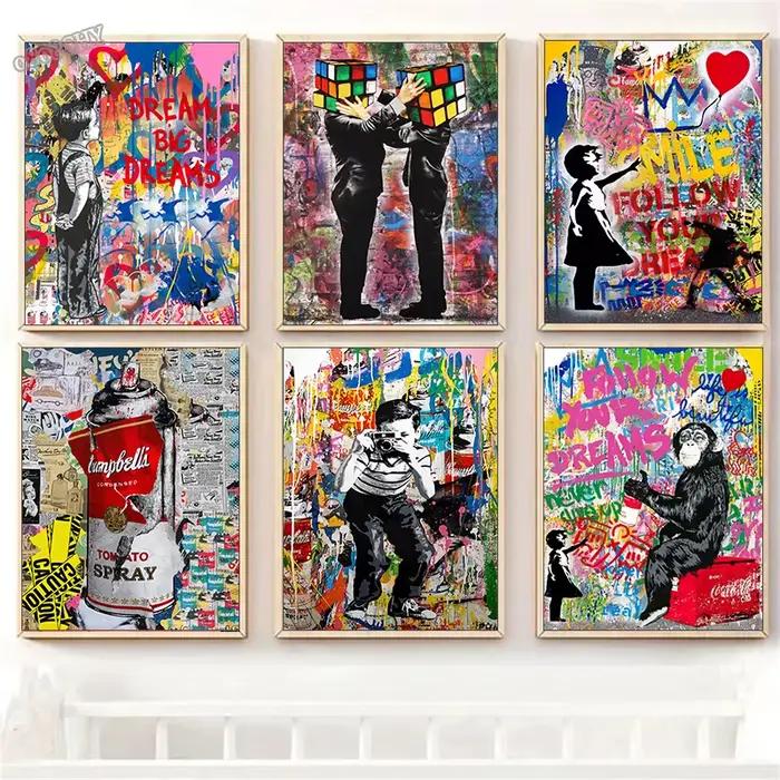 Art mural de rue abstrait moderne