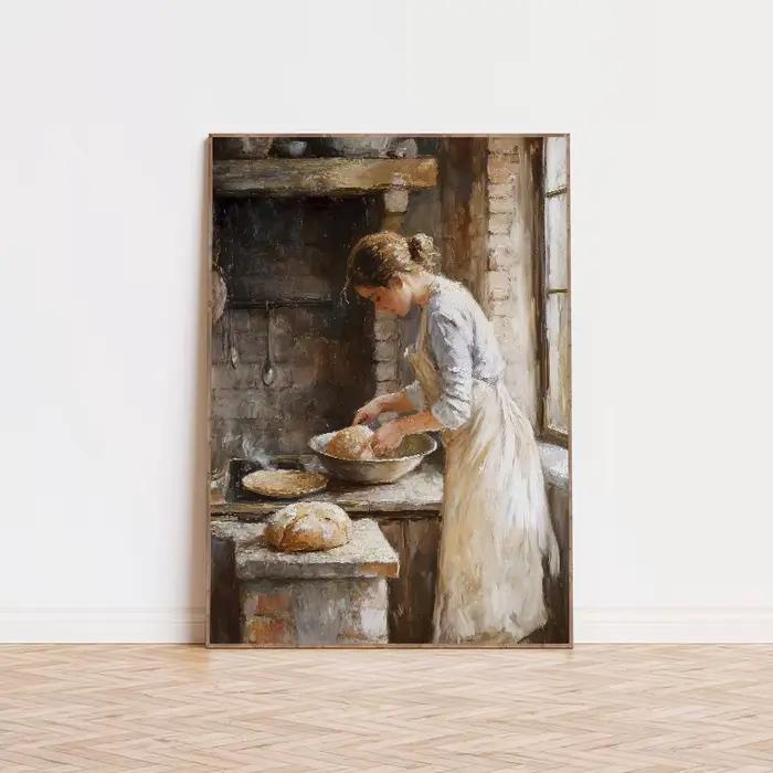 Affiches et imprimés de peinture de cuisine de femme française