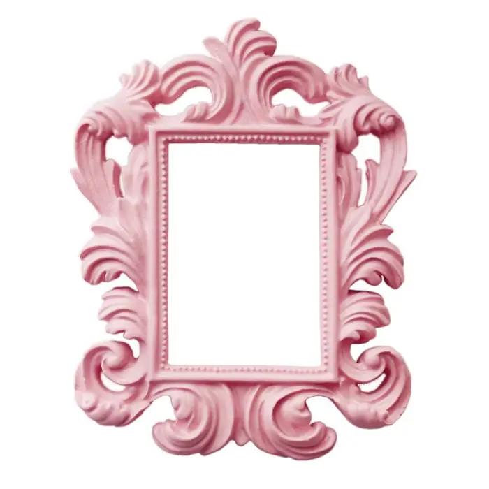 Cadre Mural Rectangulaire Rose Vintage de Style Baroque