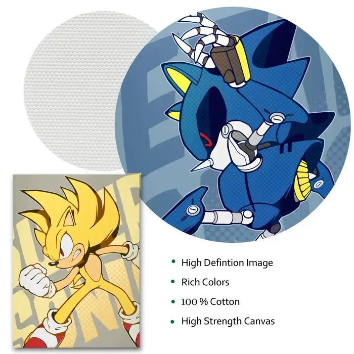 Affiche sur toile de calligraphie de personnages d'anime s-sonic: sans plis