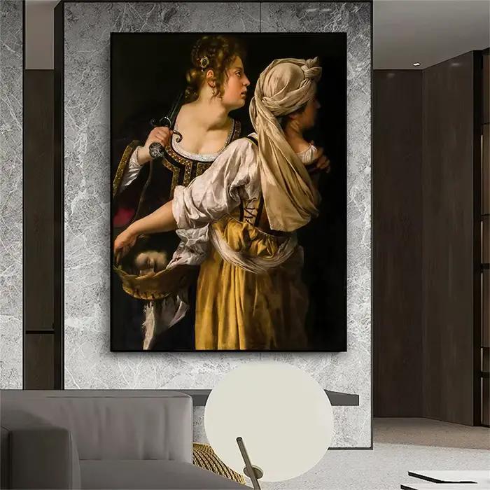 Affiche féministe Vintage baroque italienne de la Renaissance, Artemisia Gentileschi, peinture sur toile d'art mural pour décoration de chambre et de maison