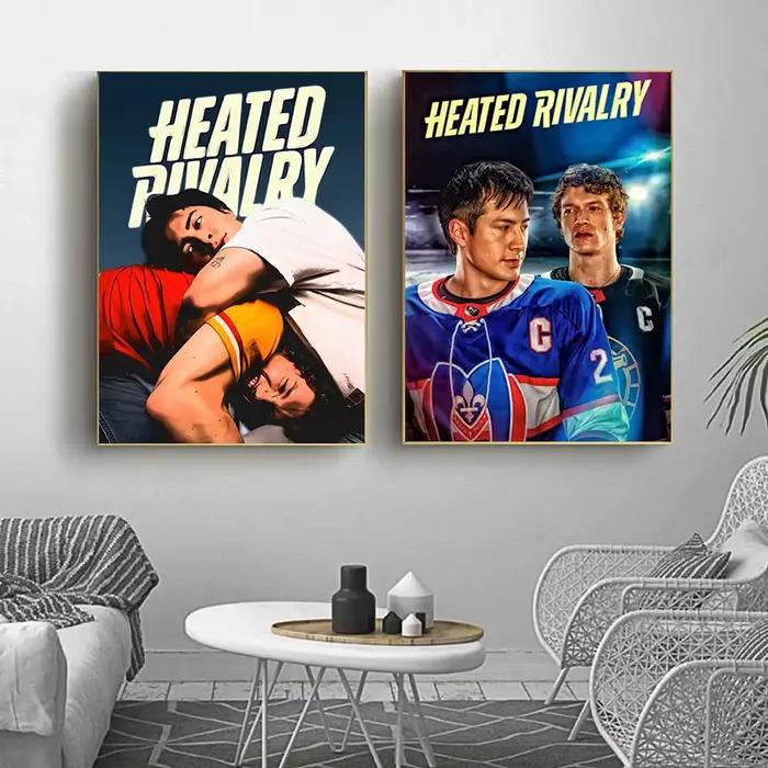 Affiches 2025 : Rivalité Chaude entre les Sports Romantiques et les Dramas TV Amoureux – Impressions sur Toile de Hockey