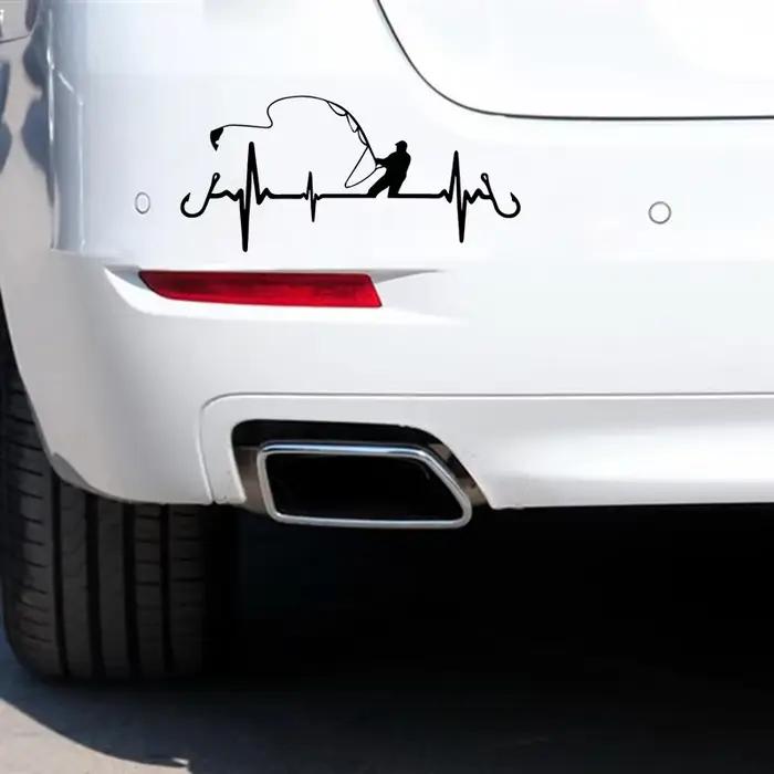 Autocollant de voiture 3D battement de coeur pêche voiture style drôle autocollant décoratif drôle décalcomanie moto voiture style 16.7CM * 7.7CM
