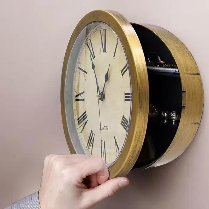 Horloge murale rétro en or pour la décoration intérieure