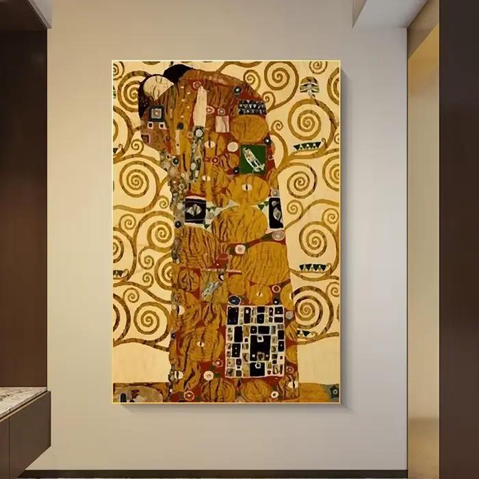 Artiste Gustav Klimt Collection classique le baiser peinture à l'huile abstraite toile impression affiche mur Art photo pour décor de salon
