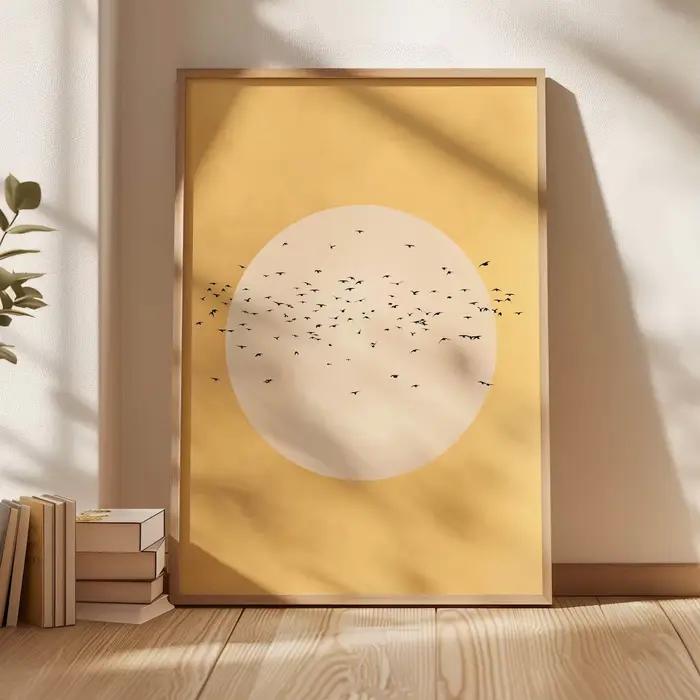 Impression d'art Japandi Yellow Sun