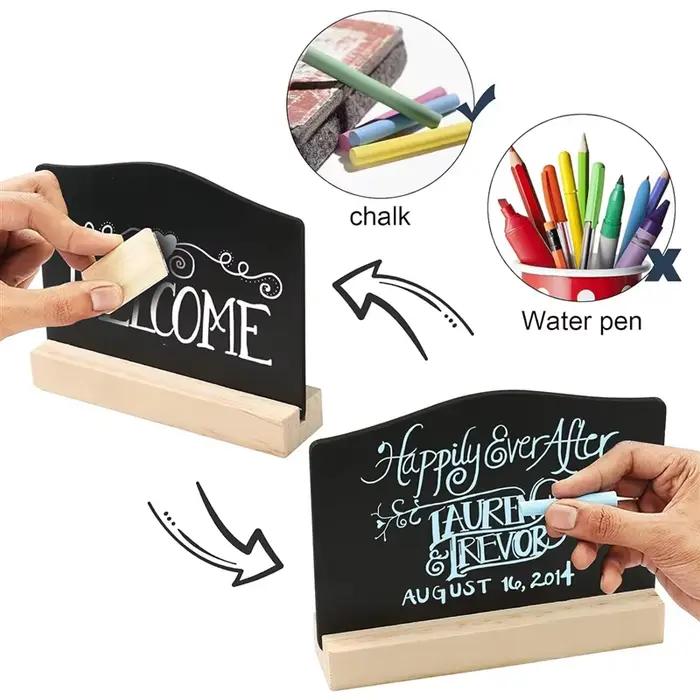 12Pack Notes de cuisine tableaux à craie petit tableau noir Message table conseil avec supports 10X7.2Cm