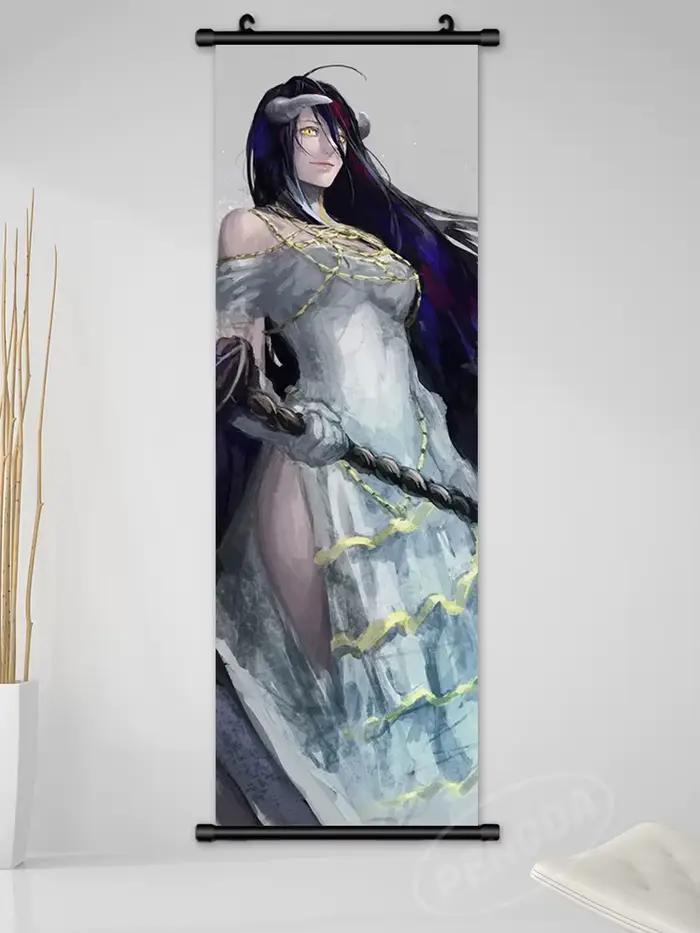 ConfrondPainting Overlord Wall Art, Shalltear Bloodfallen Manage Albedo Scroll Print, Anime Rick Canvas Poster, Home Decor