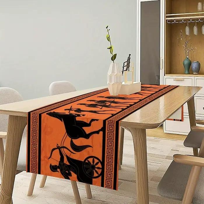 1 chemin de table sur le thème de la mythologie grecque - Impression 2D sur lin