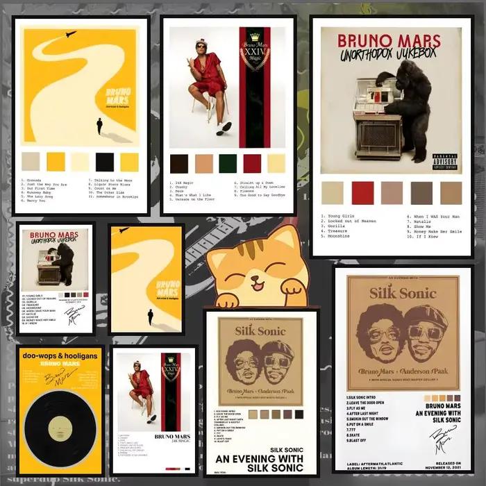 Affiche d'album de chanteur b-bruno m-mars