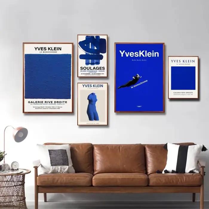 Yves Klein – affiche de galerie d'exposition bleue