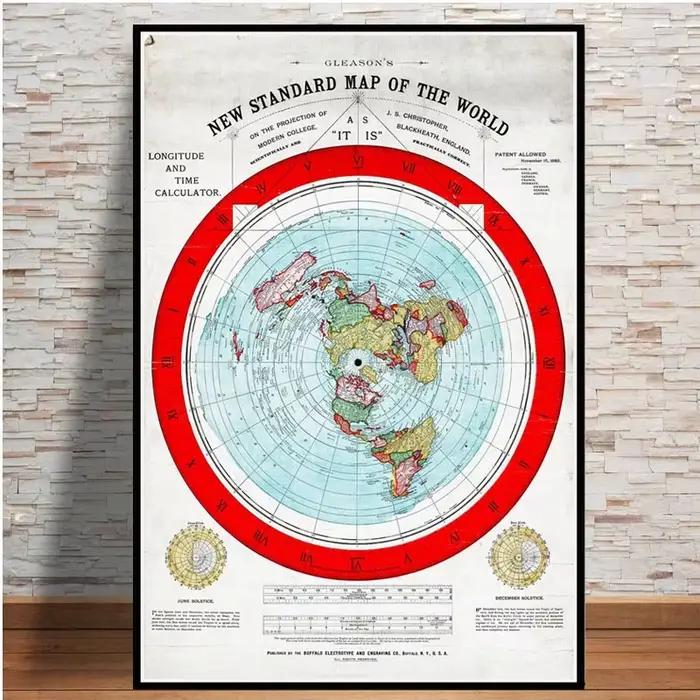 Affiche et imprimés de la terre plate