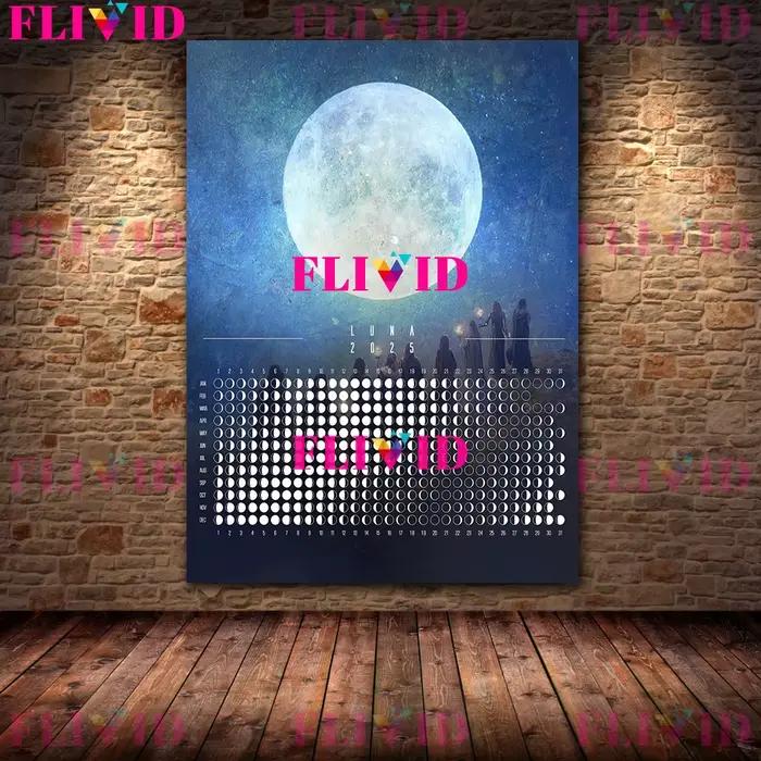 Toile d'Art Mural avec Phases Lunaires