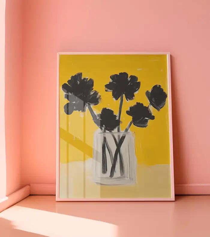 Impression d'art mural floral abstrait
