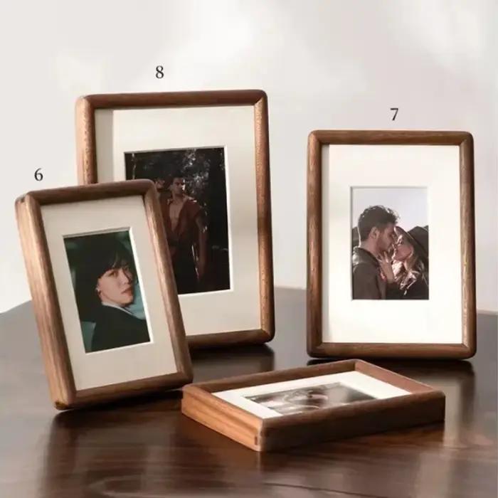 Cadre photo en noyer noir