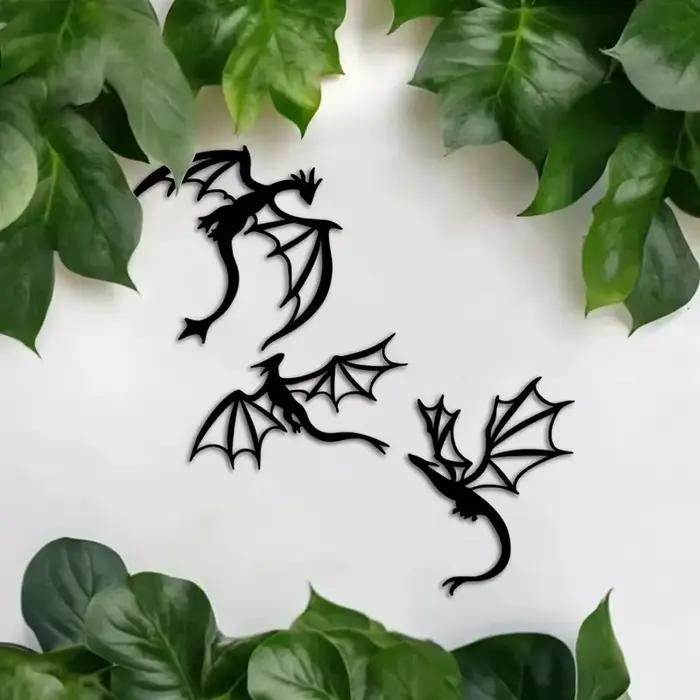 Art mural en métal de dragon