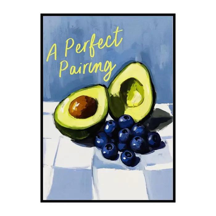 Affiche de fruits et vin alimentaires, peintures sur toile, Pizza, pâtes, avocat, Sushi, images d'art murales pour décoration de maison et de cuisine, sans cadre
