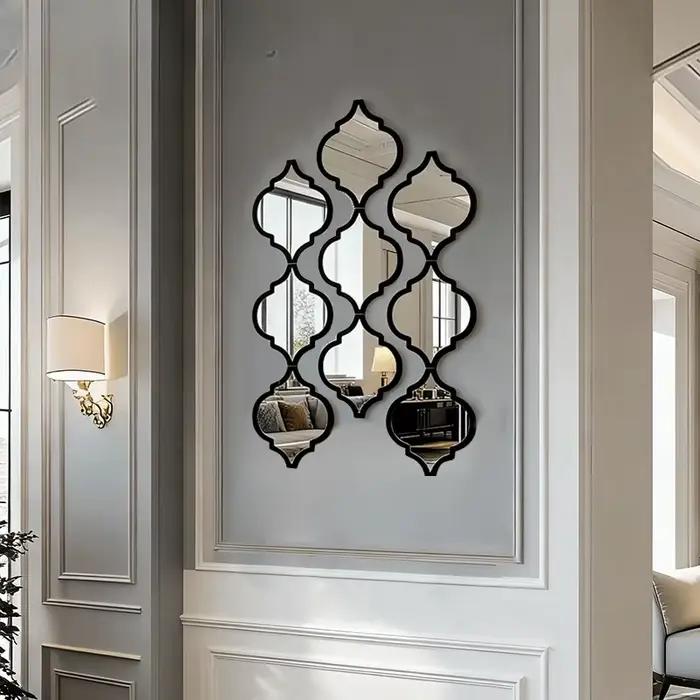 12 grands miroirs muraux marocains - Décoration marocaine noire adaptée à la salle de bain