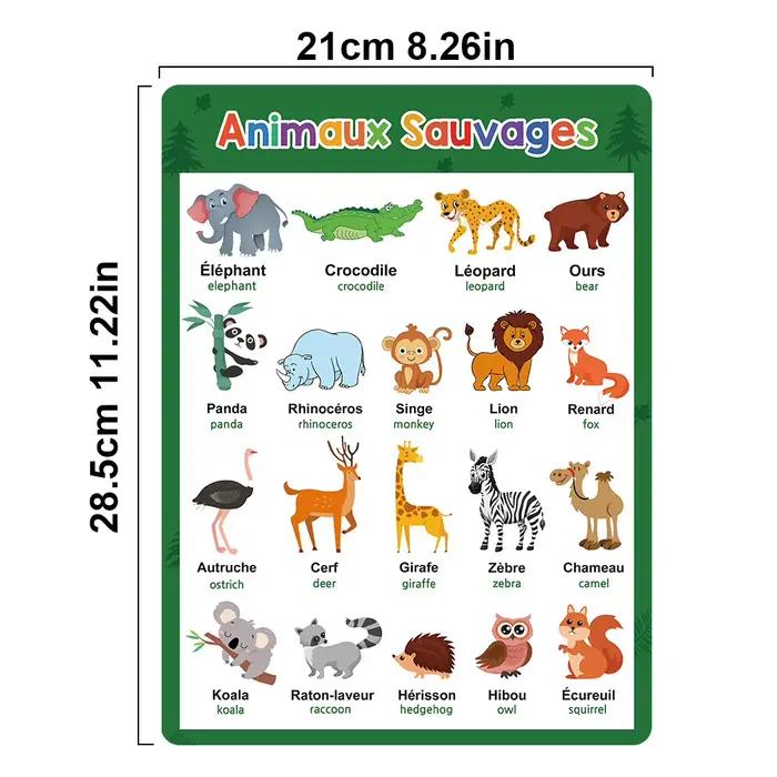 10 ensembles de lettres d'animaux d'affiches françaises